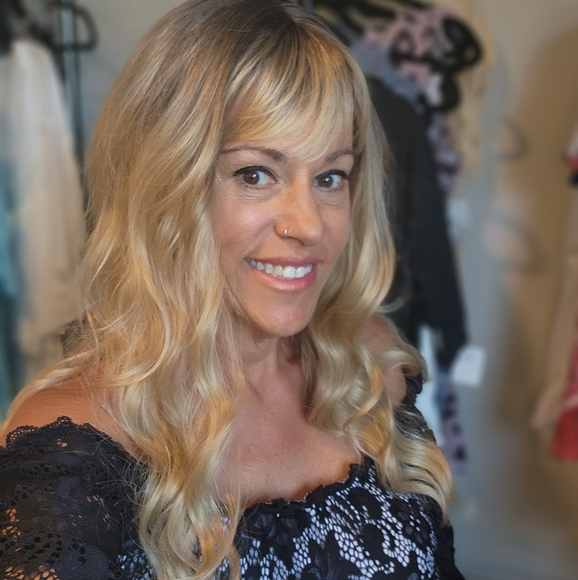 Brown Ombre into Blonde Curled Wig, adjustable headband. - Picture 1 of 8
